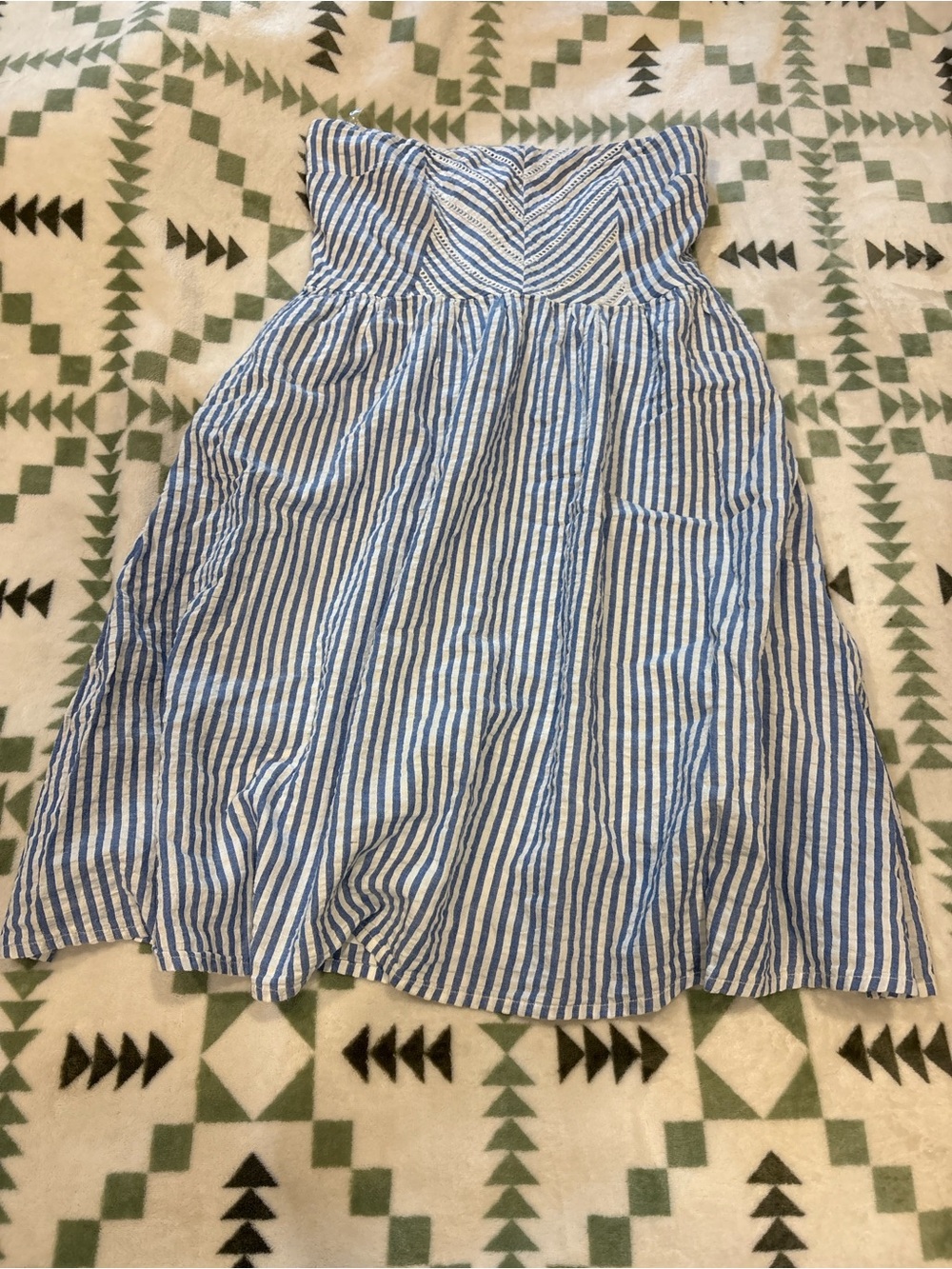 Old navy blueand White Striped Strapless dress